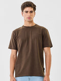 Premium Oversized Brown Cotton Crew Neck T-Shirt for Men